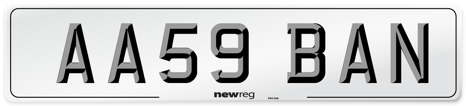 AA59 BAN Number Plate from New Reg